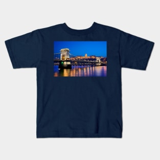 Danube & the chain bridge - Budapest Kids T-Shirt